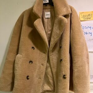 Sandro Women's Camel Teddy Jacket